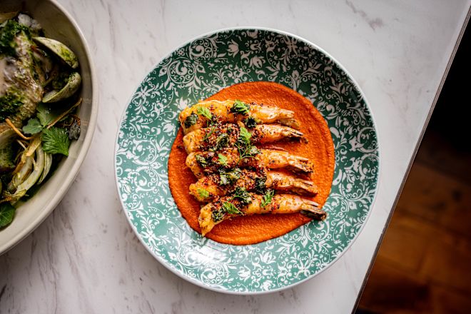 Blue Aster俯视虾餐