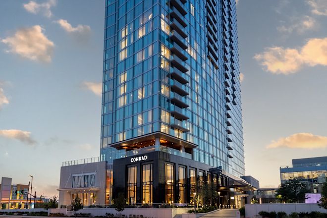 Hotel Exterior At Dusk
