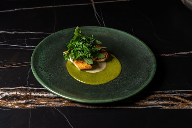 Einzigartiges Gericht im Restaurant "Autor"