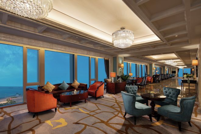 Executive lounge with tables and chairs