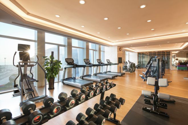 Fitness center with weights and cardio machines