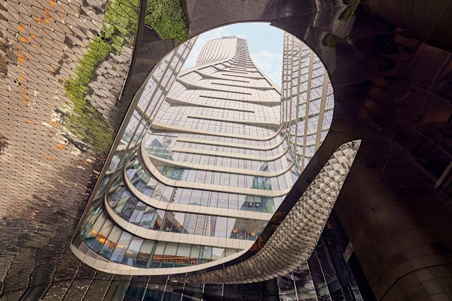 グラウンドフロアから見たホテルの外観