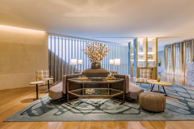 スパの快適なリビングエリア