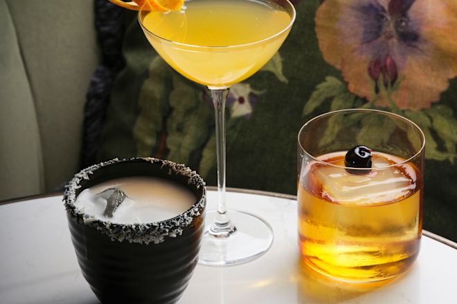 Drinks on a Table at The Hedgerow Bar