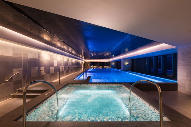 Indoor pool with whirlpool