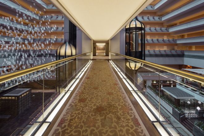 Hotel atrium corridor