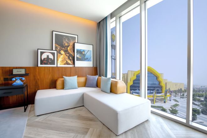 Guestroom with L-shaped sofa