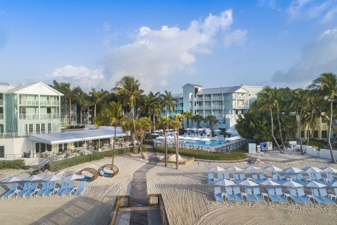 Aerial View of the Hotel Beach and Pool Area