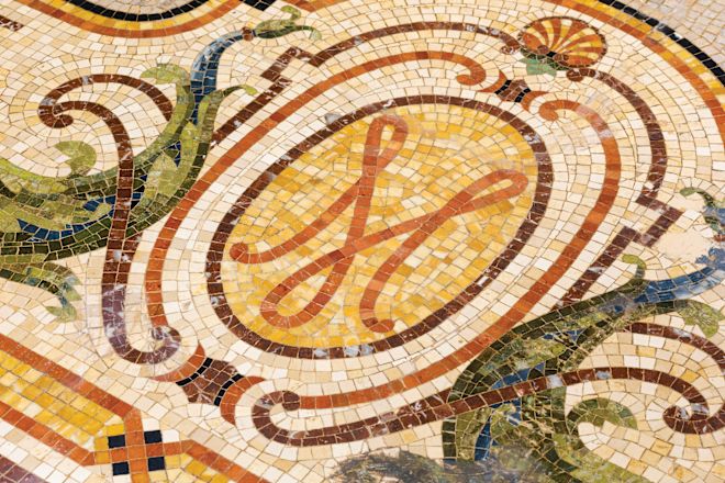 Detail of a Design Made with Tiles