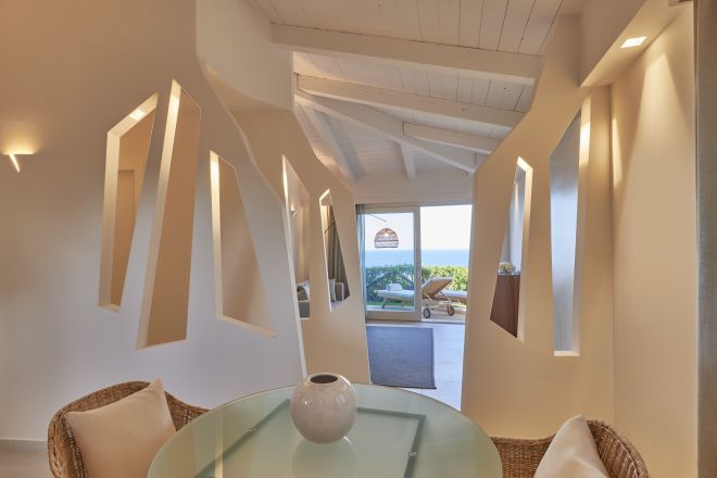 View of Suite Living Area With Lagoon View From Terrace