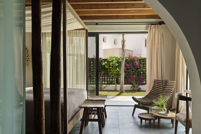 Suite Living Room and Partial View of the Bed