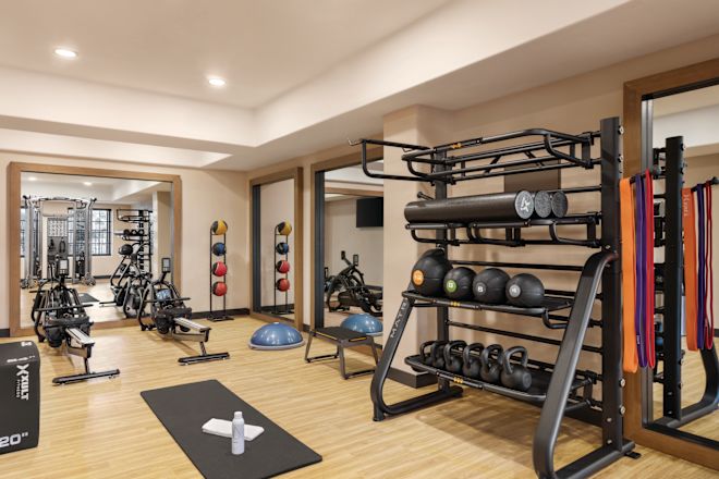 Weights and Other Exercise Equipment in Fitness Room