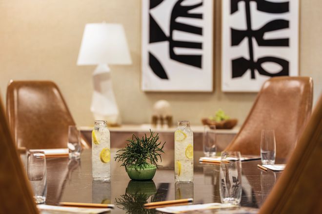 Detail View of a Boardroom Table