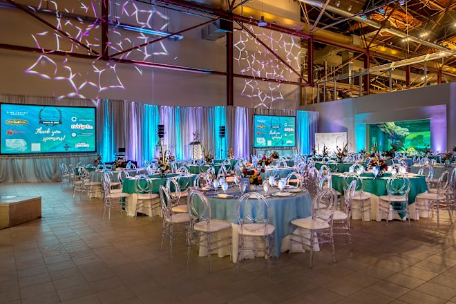 Room full of decorated tables