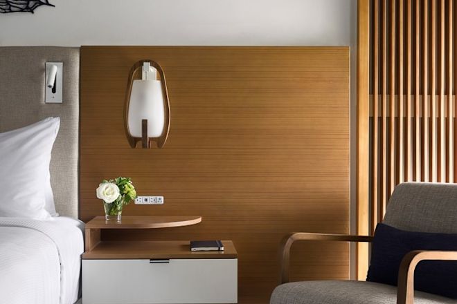Relax in a sleek, sophisticated room inspired by the refinement of luxury yachts.