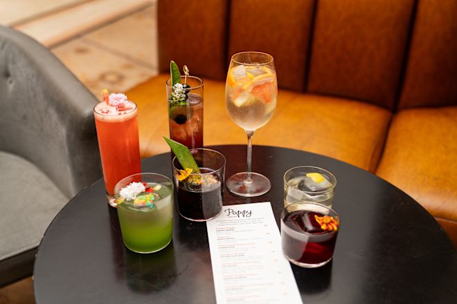 Cocktails on a Table at the The Lobby Bar