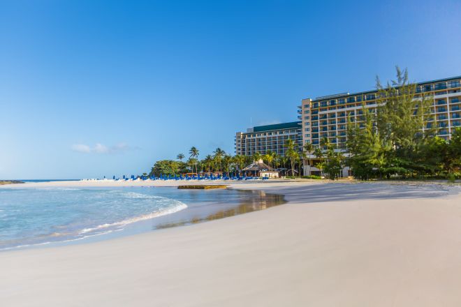 View of hotel from the beach