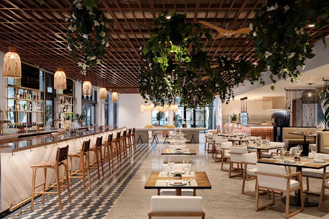 Olive & Sea Dining and Bar Area