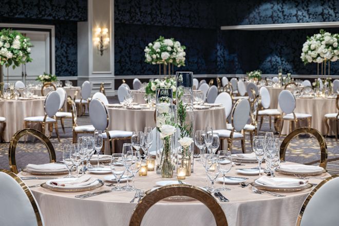 round tables in ballroom