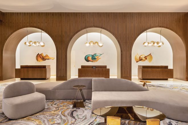lobby lounge area and front desk