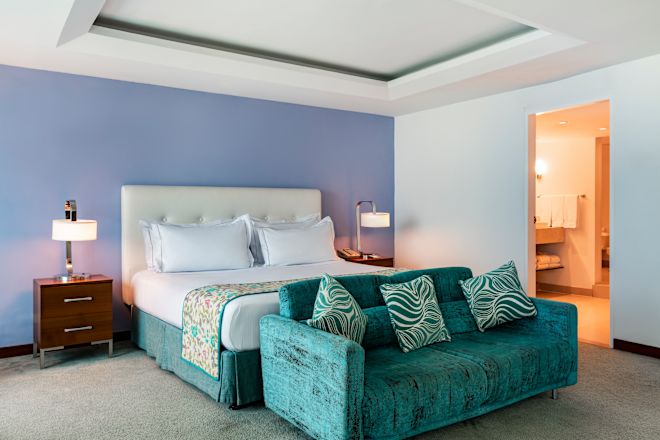 king bed and sofa