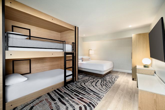 Family villa guest accommodations with bunk beds