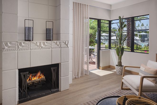 Cottage Room With Fireplace