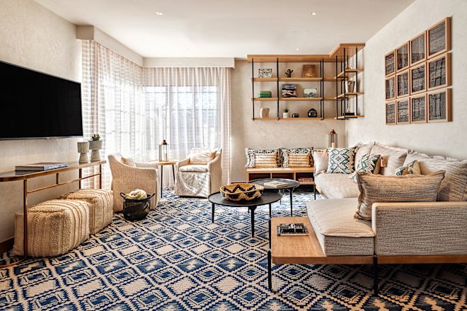 cottage living area with TV