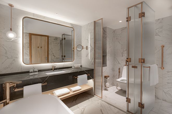 Guest Bathroom with Tub and Shower