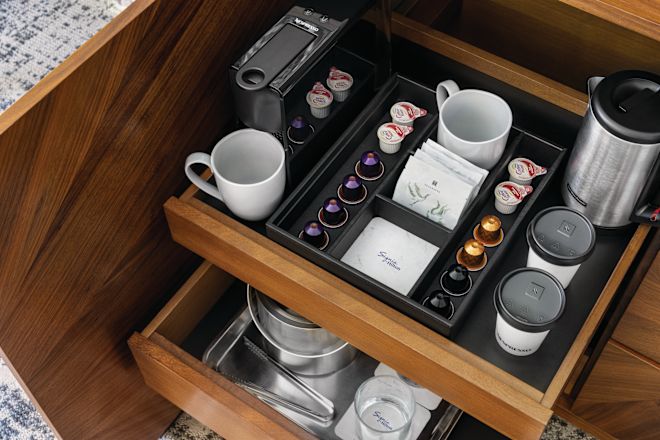 coffee station in guestroom