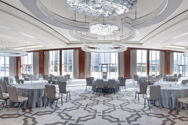 ballroom with large windows