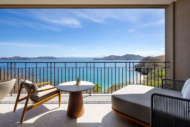 Outdoor seating area with table and chairs