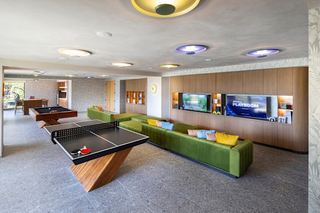 Teen Club with TVs,Ping Pong Tables and Sofas