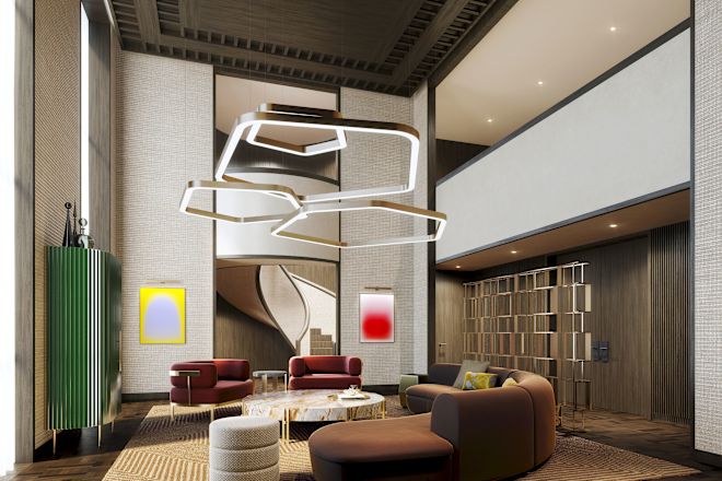 Presidential Suite Living Room With Couch and Chairs