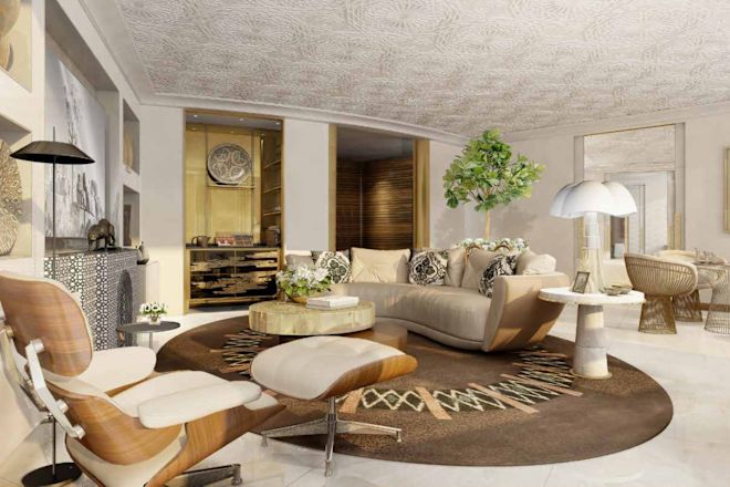 Salle de séjour d'un hôte