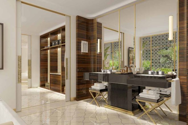 Comptoir lavabo d'une salle de bain