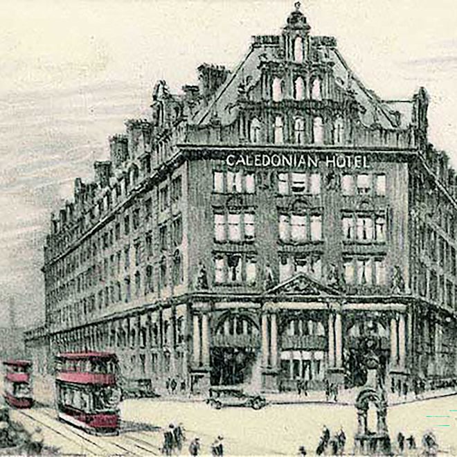 Graphic of outside of Caledonian railway building