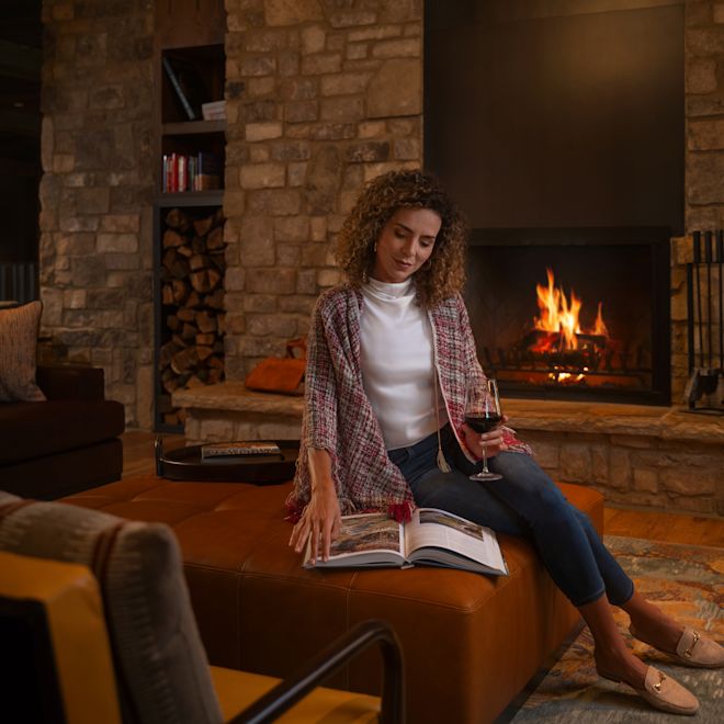 Guest Enjoying Library