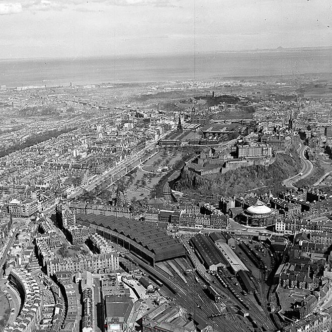 Old shot of the city after historical fire