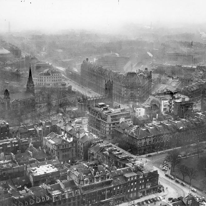Shot of city from sky