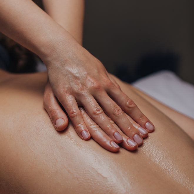 Person receiving massage