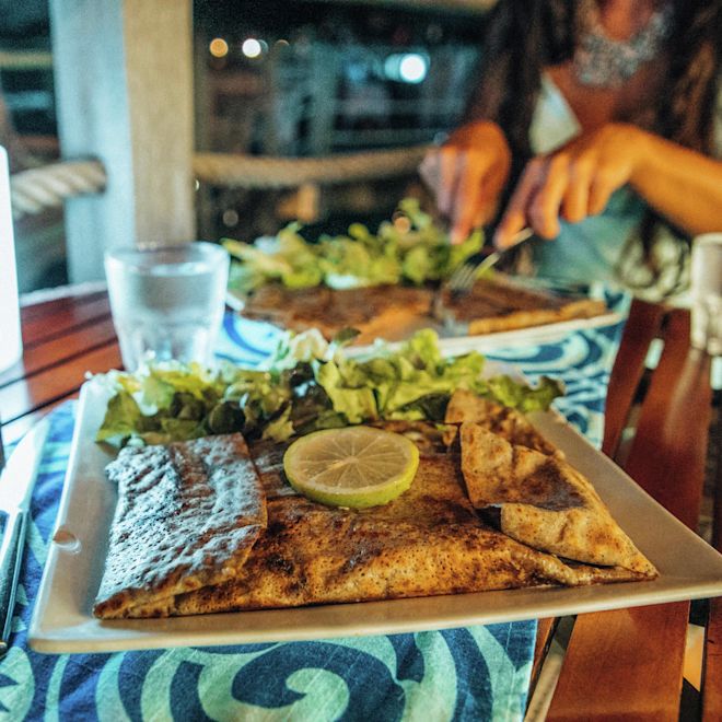 レストラン「トアテア」のクレープ添え