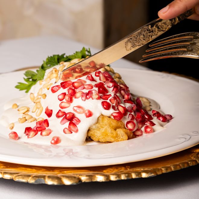 Plated entree presented on a white background