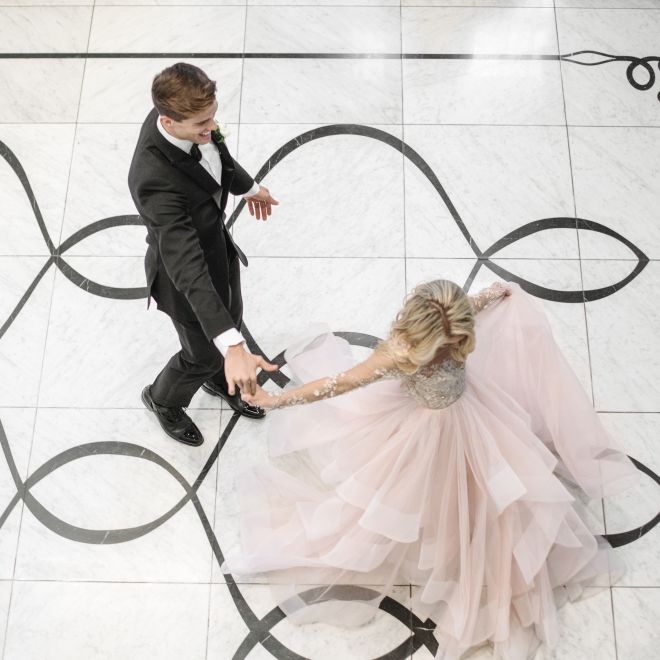 Couple Dancing on Their Wedding Day