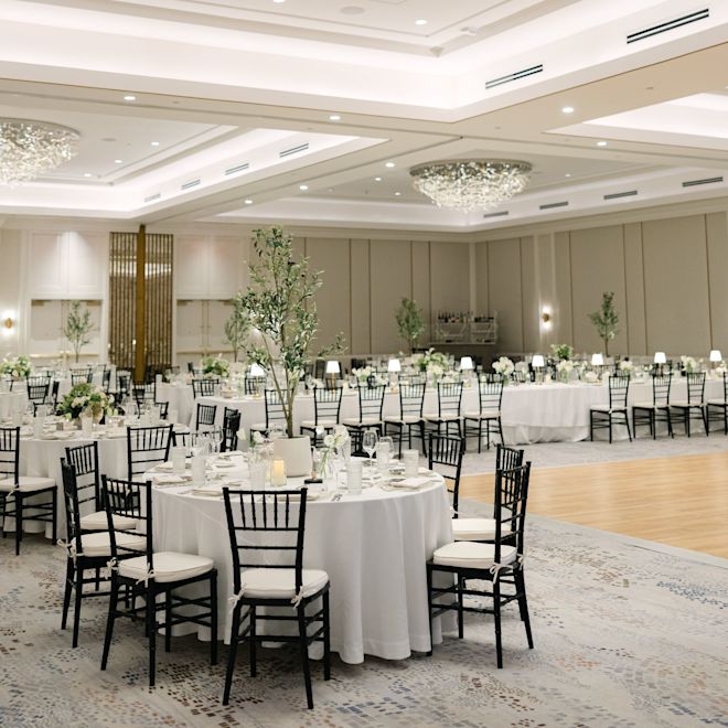 Ballroom Setup for a Wedding Celebration