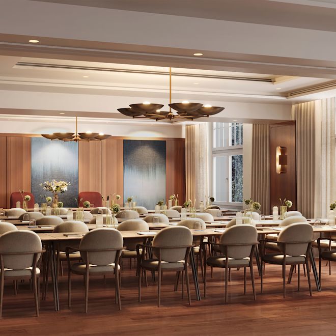 Sala meeting e spazio per eventi con finestre