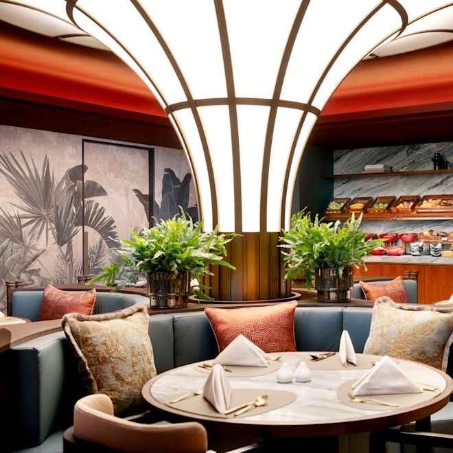 tavolo da pranzo del ristorante, prima colazione a buffet