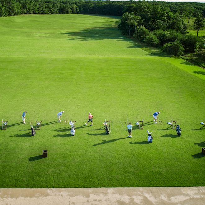 Practice range in golf course