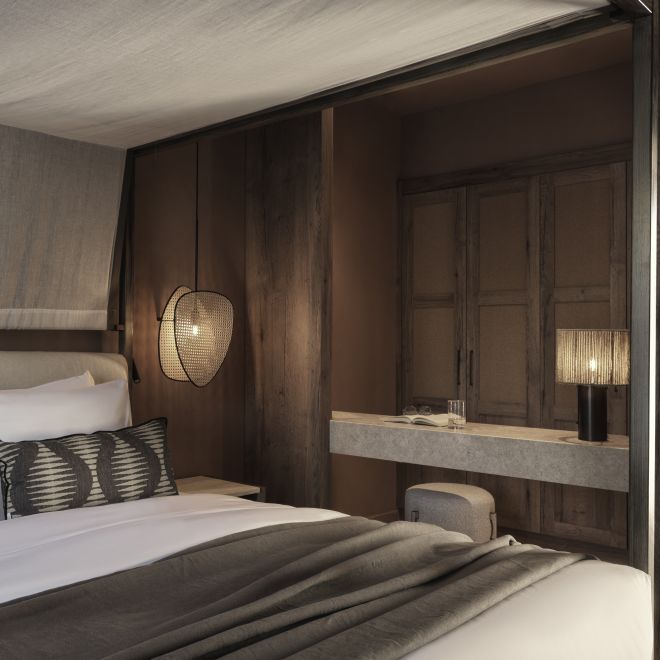 Large Bed in a Hotel Suite