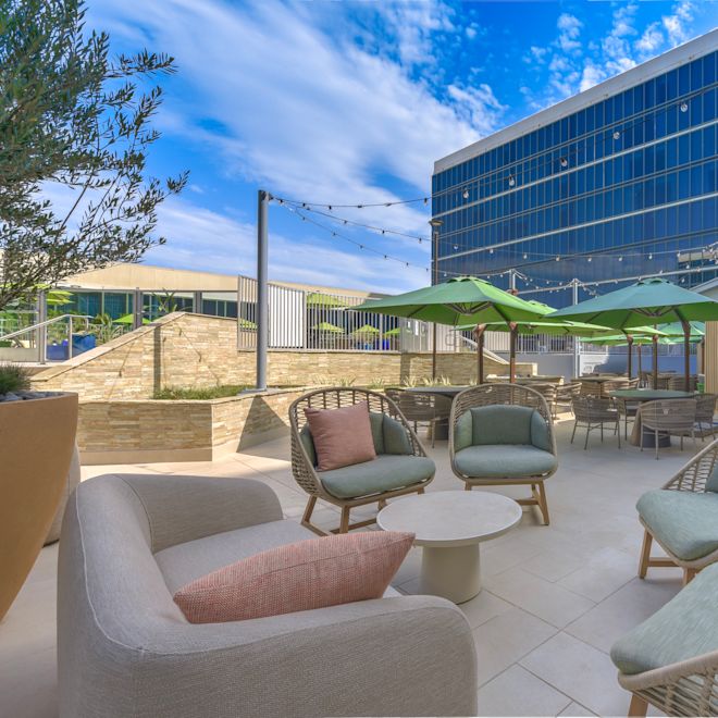 Saltflower Social Kitchen Terrace with Seating Area